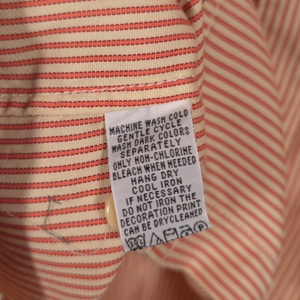 Tommy Bahama Men's Shirt Size XL Orange Striped‎ Cotton Long Sleeve Button Up - Picture 9 of 10